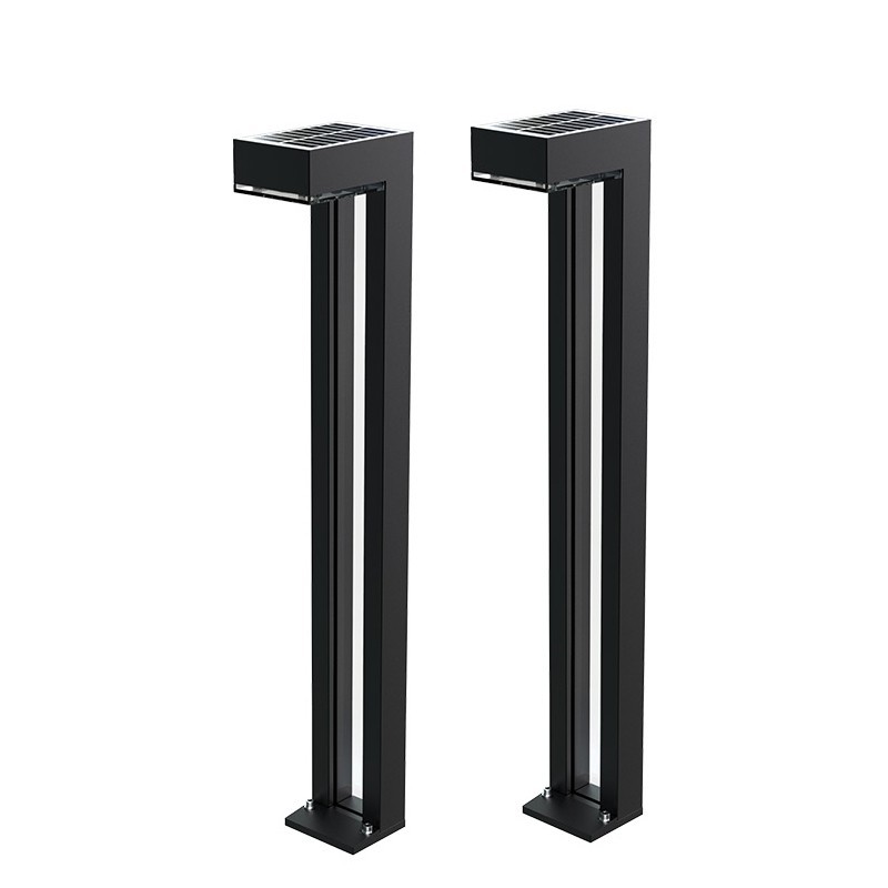 Zestaw 2 aluminiowych słupków solarnych LED SLC-07GL IP65 do ogrodu