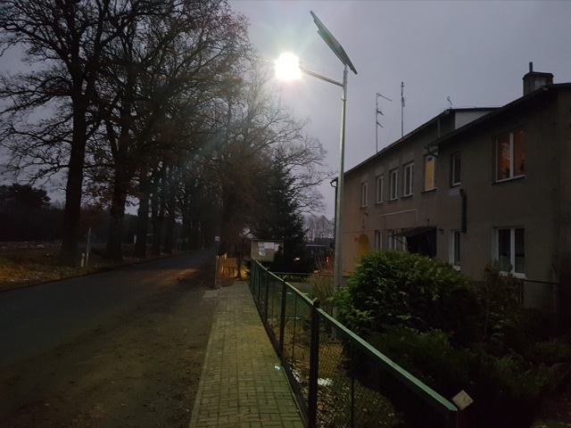 Oświetlenie uliczne -Latarnie Solarne LED marki Calidus dla Gminy Więcbork