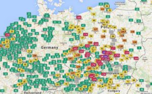 zanieczyszczenie powietrza - smog - w europie